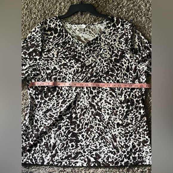 CJ Banks Animal Print Blouse - Brown and Black - Picture 4 of 5